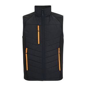 Regatta Mens Full Zip Vest / Black/Orange Pop